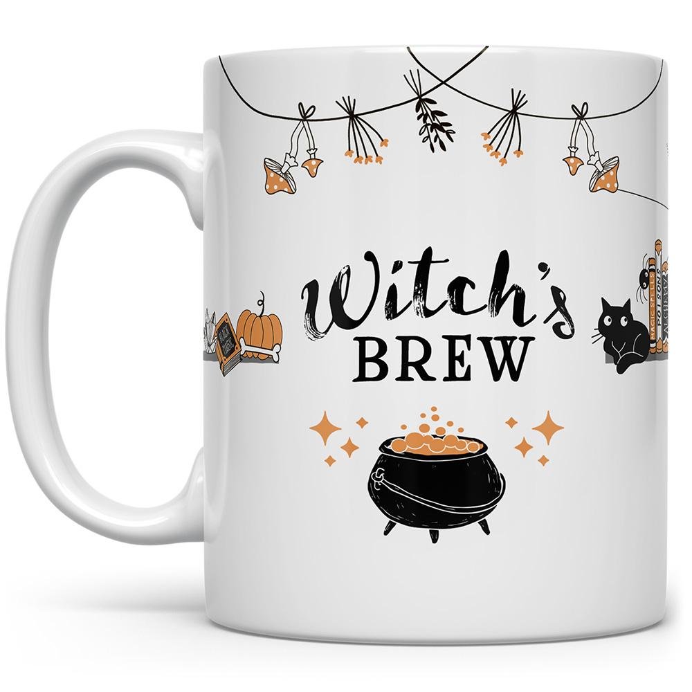 Witch's Brew Mug with a cauldron and black cat - Loftipop