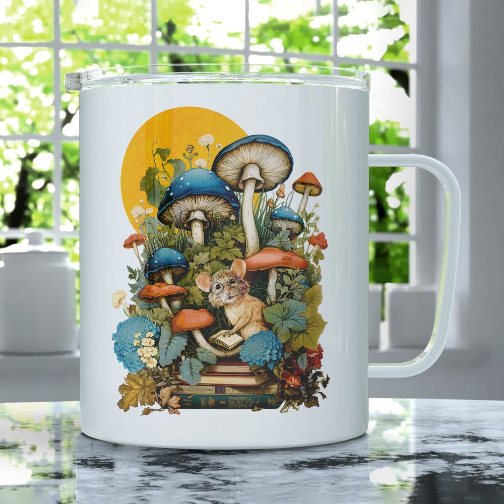 Woodland Book Mouse Insulated Travel Mug - Loftipop